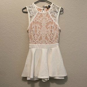 White Pink Lace Dress